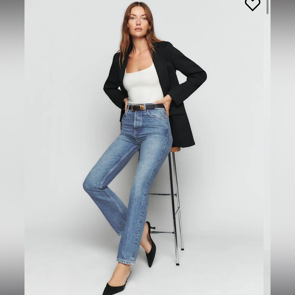 NWT Reformation Cynthia high rise straight cropped jeans